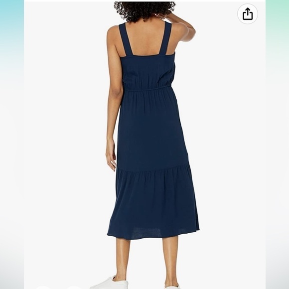 NWT XXL blue Amazon Essentials Women's Fluid Twill Tiered Midi Summer Dress - Picture 2 of 5